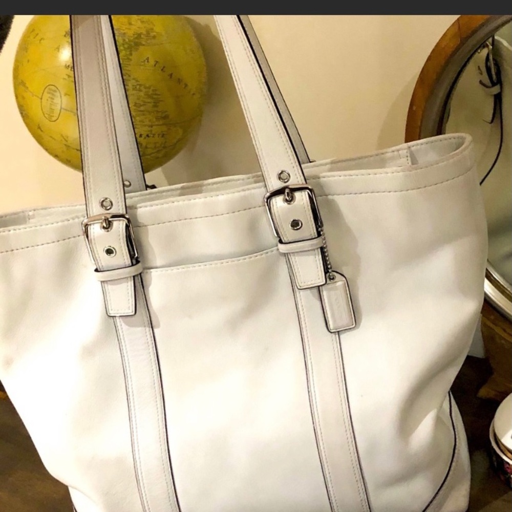 Coach Large White Tote Bag